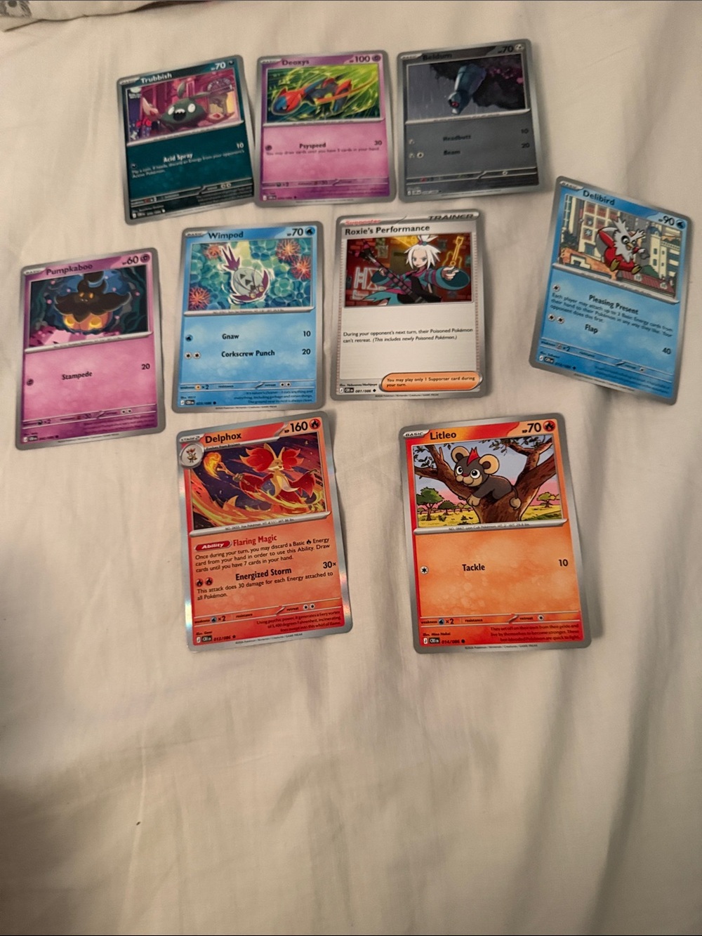 Pokemon Trading Cards - Purple, Blue, Orange, Pink